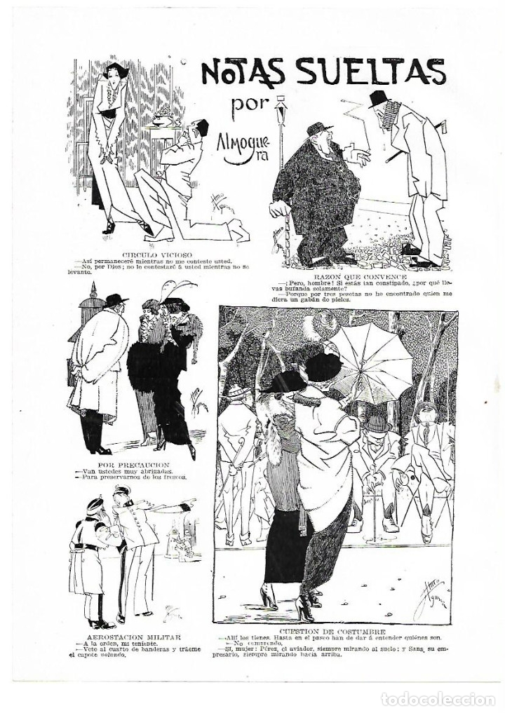 Collectionnisme: A&Ntilde;O 1914 RECORTE PRENSA HUMOR DIBUJO COMIC CHISTE VI&Ntilde;ETAS POR ALMOGUERA