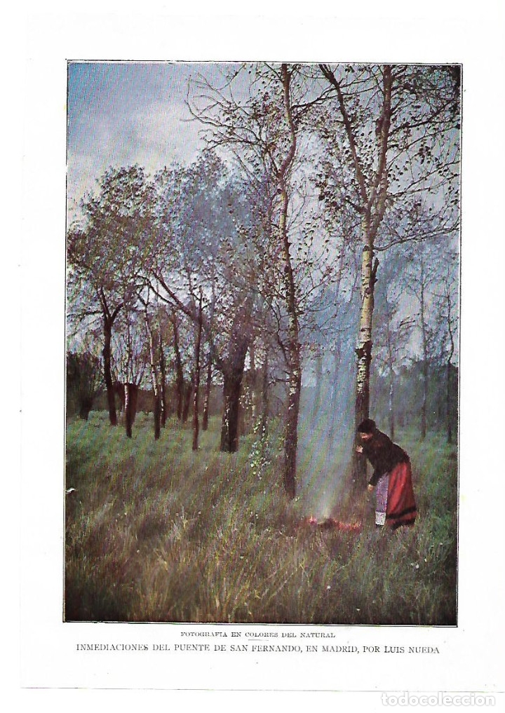 Coleccionismo: A&Ntilde;O 1914 REPRODUCCION FOTOGRAFIA EN COLOR DEL NATURAL MADRID INMEDIACIONES PUENTE SAN FERNANDO NUEDA