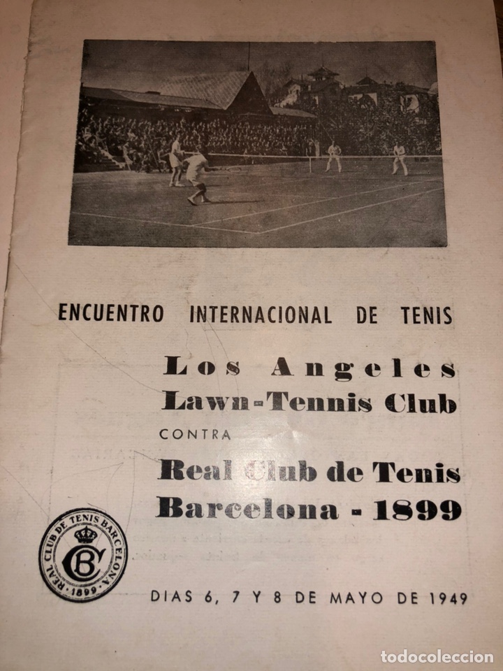 Coleccionismo: Programa encuentro internacional de tenis 1949. RCT Barcelona. - Foto 1
