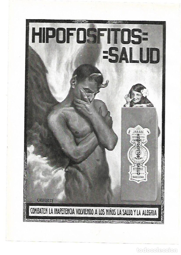 Collectionnisme: A&Ntilde;O 1914 RECORTE PRENSA PUBLICIDAD HIPOFOSFITOS SALUD JARABE DIBUJO CABRINETY