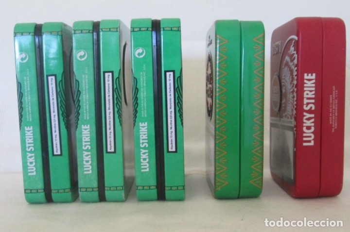 Coleccionismo: Cinco cajas de lata para cigarrillos Lucky Strike. Diferentes. - Foto 3 - 176027114
