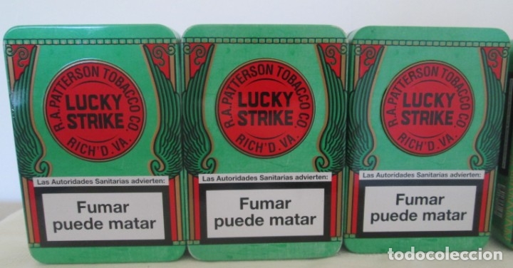 Coleccionismo: Cinco cajas de lata para cigarrillos Lucky Strike. Diferentes. - Foto 6 - 176027114