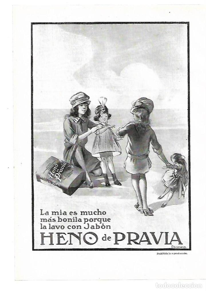 Sammelleidenschaft Papier: A&Ntilde;O 1914 RECORTE PRENSA PUBLICIDAD PASTILLA DE JABON HENO DE PRAVIA