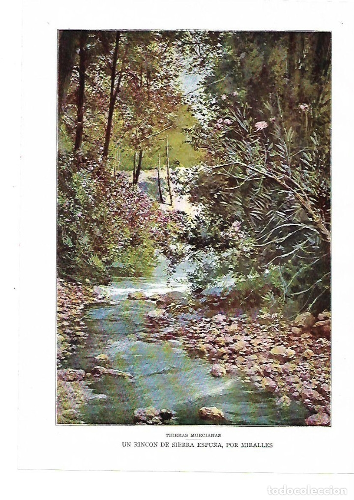 Collectionnisme: A&Ntilde;O 1914 RECORTE PRENSA PINTURA LAMINA REPRODUCCION MURCIA RINCON SIERRA ESPU&Ntilde;A DIBUJO MIRALLES