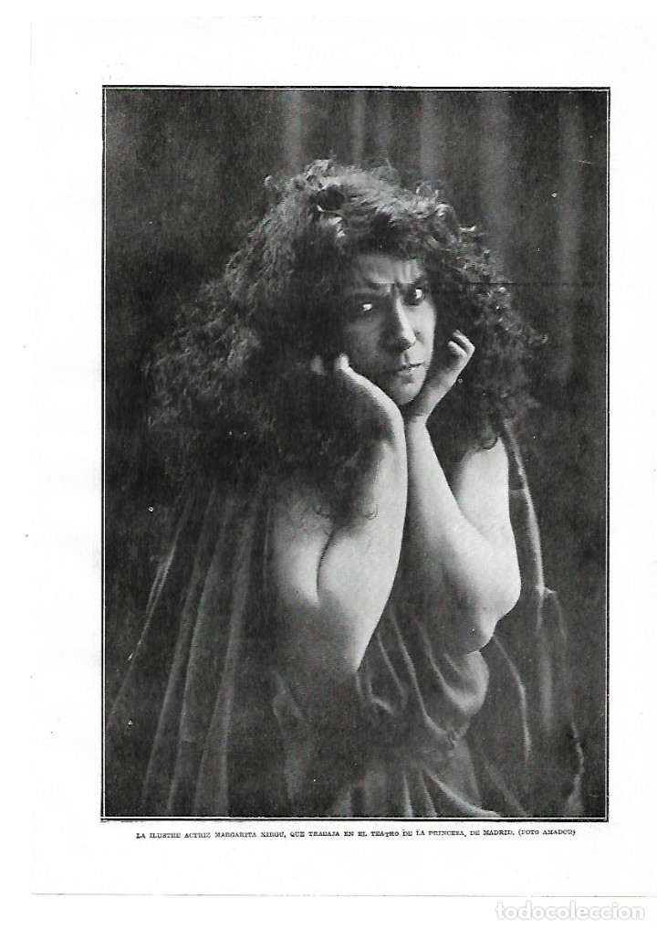 Sammelleidenschaft Papier: A&Ntilde;O 1914 RECORTE PRENSA FOTOGRAFIA ACTRIZ ARTISTA MARGARITA XIRGU TEATRO LA PRINCESA MADRID BADALONA