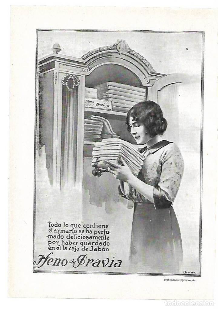 Sammelleidenschaft Papier: A&Ntilde;O 1914 RECORTE PRENSA PUBLICIDAD PASTILLA DE JABON HENO DE PRAVIA