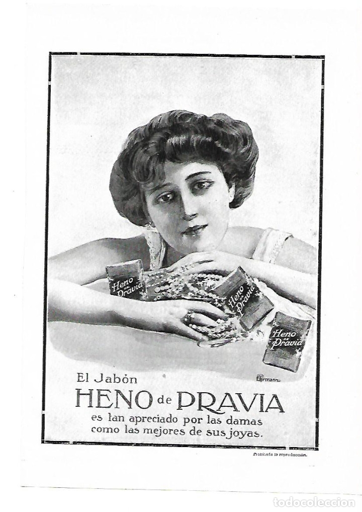 Collectionnisme: A&Ntilde;O 1914 RECORTE PRENSA PUBLICIDAD PASTILLA DE JABON HENO DE PRAVIA