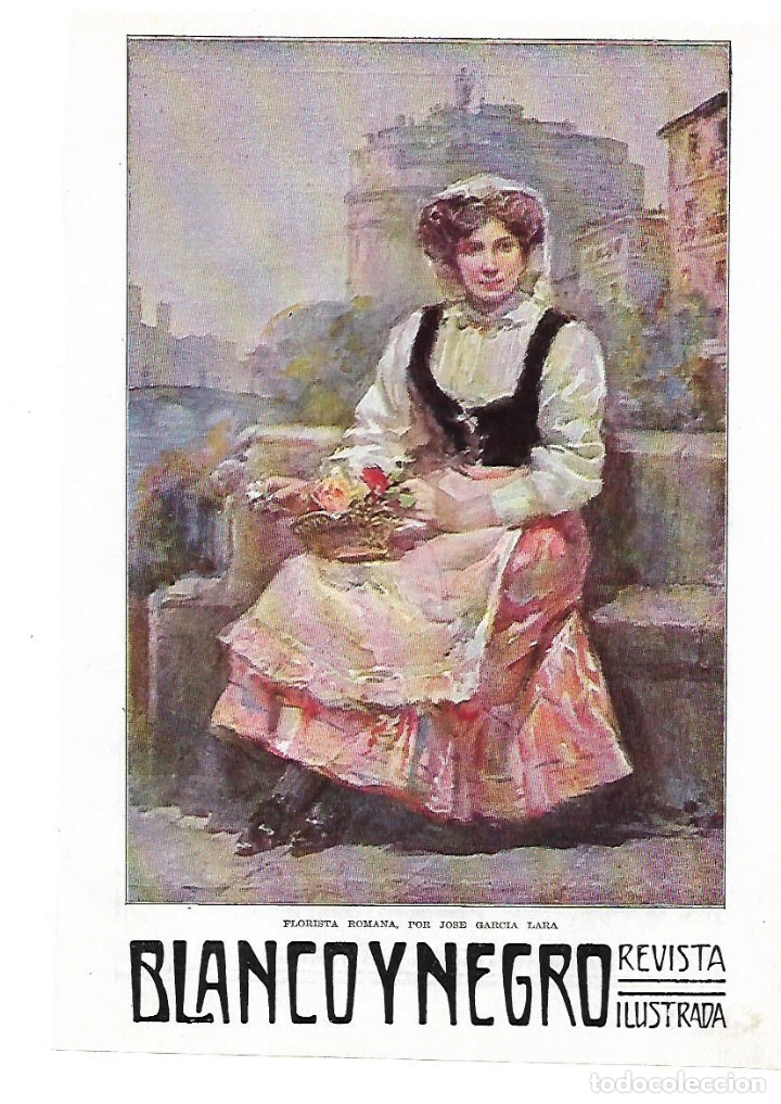 Collezionismo: A&Ntilde;O 1914 RECORTE PRENSA PINTURA LAMINA DIBUJO FLORISTA ROMANA POR JOSE GARCIA LARA
