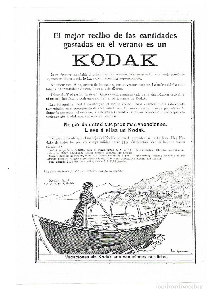 Sammelleidenschaft Papier: A&Ntilde;O 1914 RECORTE PRENSA PUBLICIDAD KODAK FOTOGRAFIA FOTOS CAMARA FOTOGRAFICA