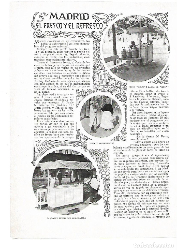 Collectionnisme: A&Ntilde;O 1914 MADRID FOTOS ANTIGUAS COSTUMBRES FRESCO REFRESCOS TERRAZA CALLE ALCALA GRAN HOTEL BAR