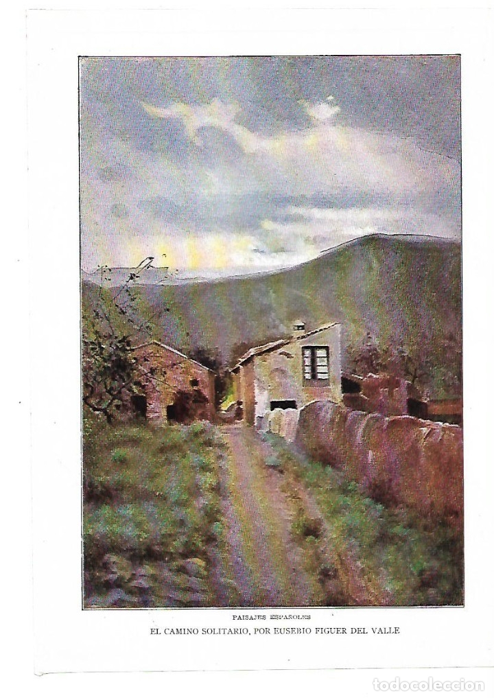 Collezionismo: A&Ntilde;O 1914 RECORTE PRENSA PINTURA LAMINA DIBUJO EL CAMINO SOLITARIO POR EUSEBIO FIGUER DEL VALLE