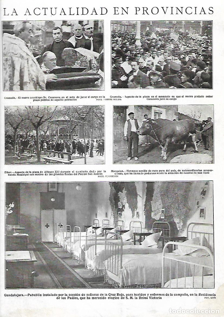 Collectionnisme: A&Ntilde;O 1921 RECORTE PRENSA GUADALAJARA PABELLON CRUZ ROJA RESIDENCIA LOS PAULES HERIDOS GUERRA AFRICA