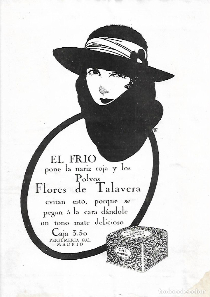 Colecionismo: A&Ntilde;O 1921 RECORTE PRENSA PUBLICIDAD COSMETICA POLVOS FLORES DE TALAVERA PERFUMERIA GAL MADRID