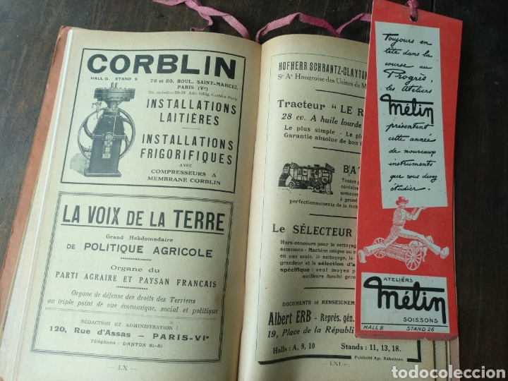 Coleccionismo: 9º salon de la machine agricole. Catálogo oficial 1930. Exposición máquinas agrícolas Versalles - Foto 13 - 176475137