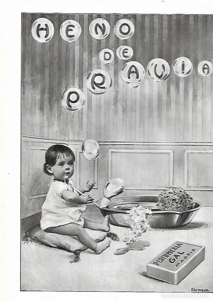 Collezionismo: A&Ntilde;O 1924 RECORTE PRENSA PUBLICIDAD PASTILLA DE JABON HENO DE PRAVIA PERFUMERIA GAL