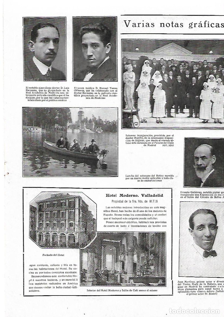 Collectionnisme: A&Ntilde;O 1924 RECORTE PRENSA HOTEL MODERNO VALLADOLID FACHADA INTERIOR SALON CAFE PUBLICIDAD