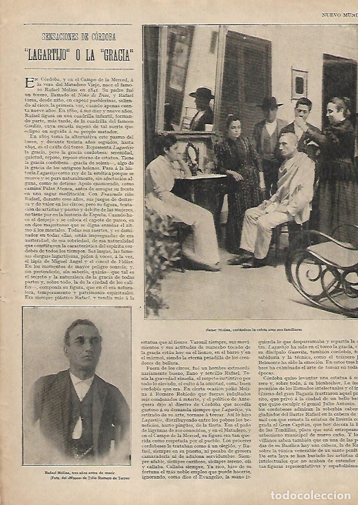 Collezionismo: A&Ntilde;O 1930 RECORTE PRENSA TOREO TOROS TORERO LAGARTIJO RAFAEL MOLINA SE CORTA LA COLETA