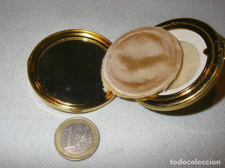 Coleccionismo: Polvera damasquinada, 6 cm de di&aacute;metro - Foto 4
