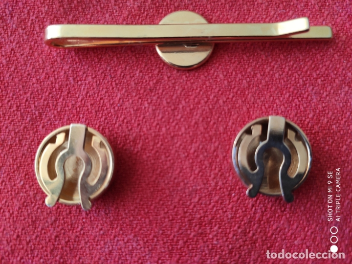 Coleccionismo: juego de pisacorbatas y cubrebotones - Foto 5