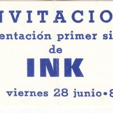 Coleccionismo: INK - ENTRADA SALA EN BRUTO. ZARAGOZA. SÁBADO 17 DE JUNIO DE 1991.