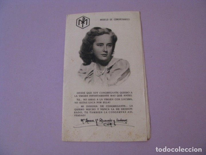 Coleccionismo: MODELO DE CONGREGANTE M&ordf; TERESA QUEVEDO Y CADARSO, TERESITA
