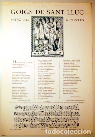 Coleccionismo: GOIGS DE SANT LLUC - Vic 1956 - Foto 1