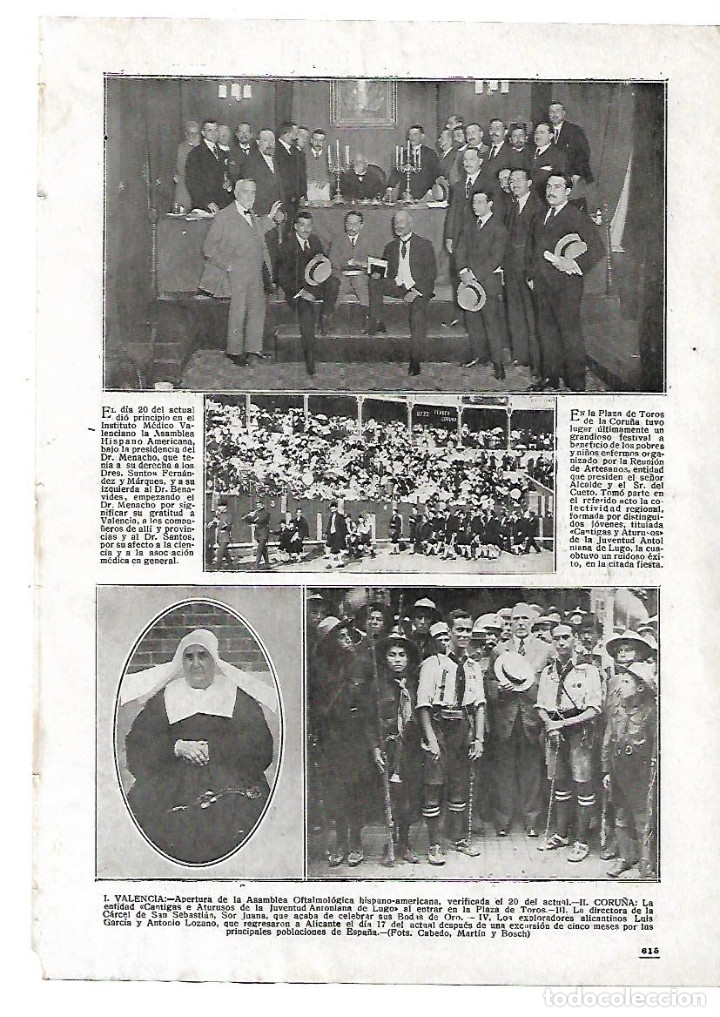 Collezionismo: A&Ntilde;O 1916 RECORTE PRENSA CANTIGAS E ATURUXOS JUVENTUD ANTONIANA LUGO PLAZA TOROS LA CORU&Ntilde;A