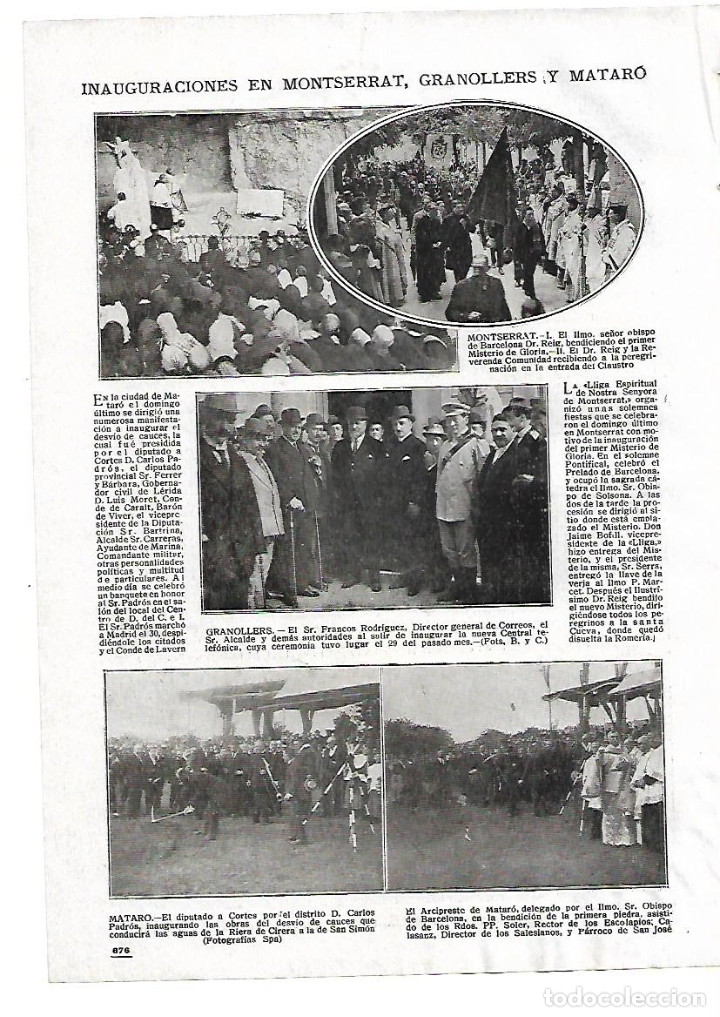 Collezionismo: A&Ntilde;O 1916 RECORTE PRENSA GRANOLLERS INAUGURACION NUEVA CENTRAL TELEFONICA TELEFONO
