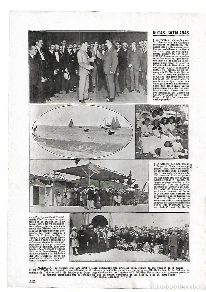 Coleccionismo: A&Ntilde;O 1916 RECORTE PRENSA MANRESA ALCALDE JOSE COLL ROCA RECIBIENDO ARTISTICA VARA
