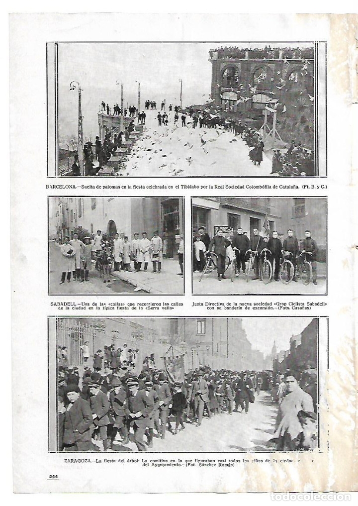 Coleccionismo: A&Ntilde;O 1916 RECORTE PRENSA SABADELL FIESTA SERRA VELLA COLLAS GROP CICLISTA JUNTA DIRECTIVA