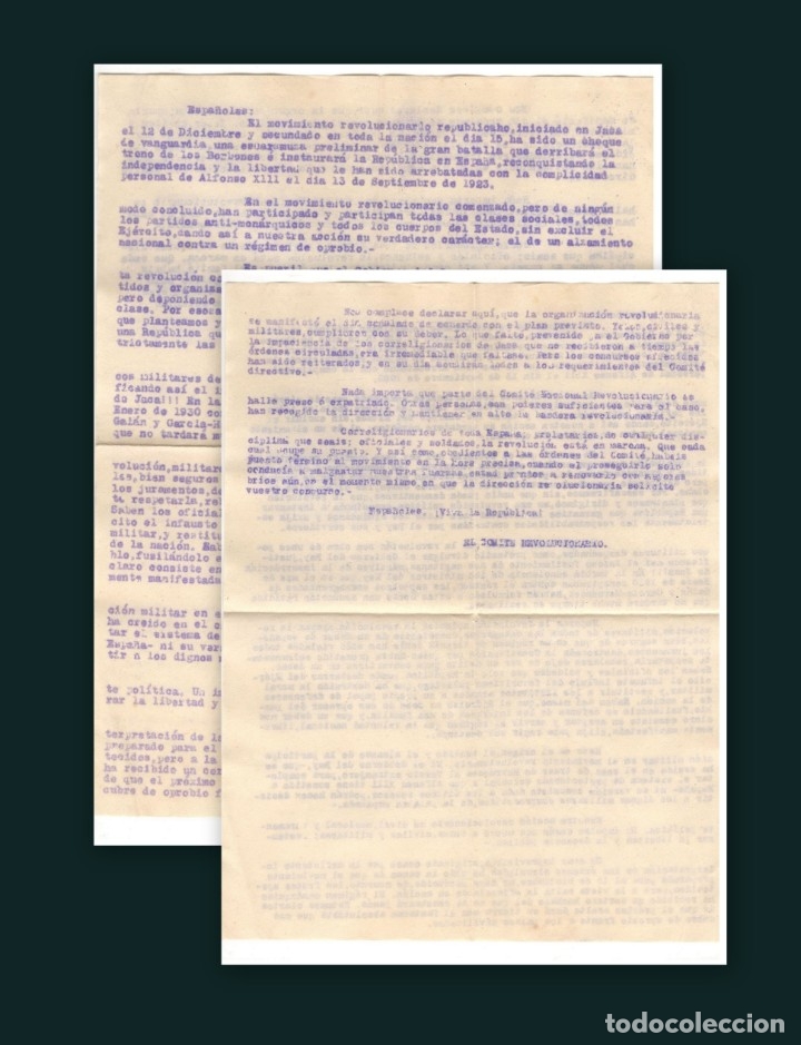Coleccionismo: CARTA MECANOGRAFIADA (1 folio) PROPAGANDA DEL MOVIMIENTO REVOLUCIONARIO REPUBLICANO (1931)