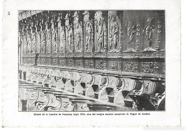 Collezionismo: A&Ntilde;O 1916 RECORTE PRENSA ARTE SILLERIA CATEDRAL PAMPLONA SIGLO XVI MIGUEL DE ANCHETA