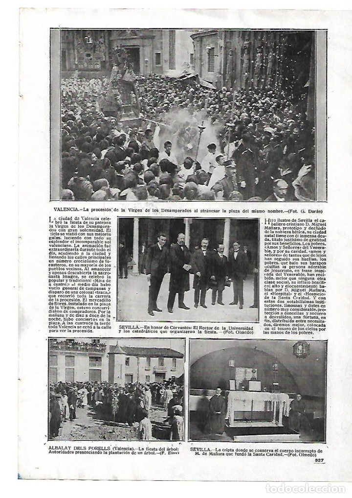 Coleccionismo: A&Ntilde;O 1916 RECORTE PRENSA ALBALAT DELS FORNELLS VALENCIA FIESTA DEL ARBOL PLAZA