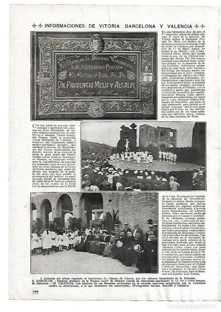 Coleccionismo: A&Ntilde;O 1916 RECORTE PRENSA ESBART CATALA DE DANSAIRES PARQUE GUELL DANZA TRADICIONAL CUCUT VOLEM DANSAR