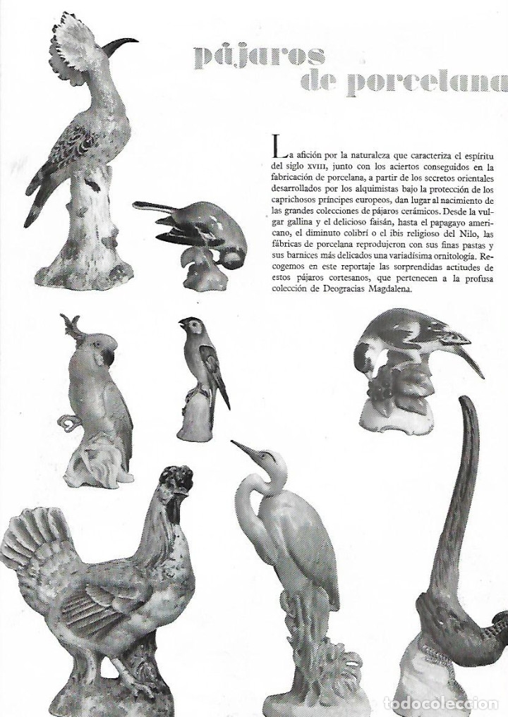 Coleccionismo: A&Ntilde;O 1949 RECORTE PRENSA ARTE FIGURAS PAJAROS DE PORCELANA COLECCION DEOGRACIAS MAGDALENA