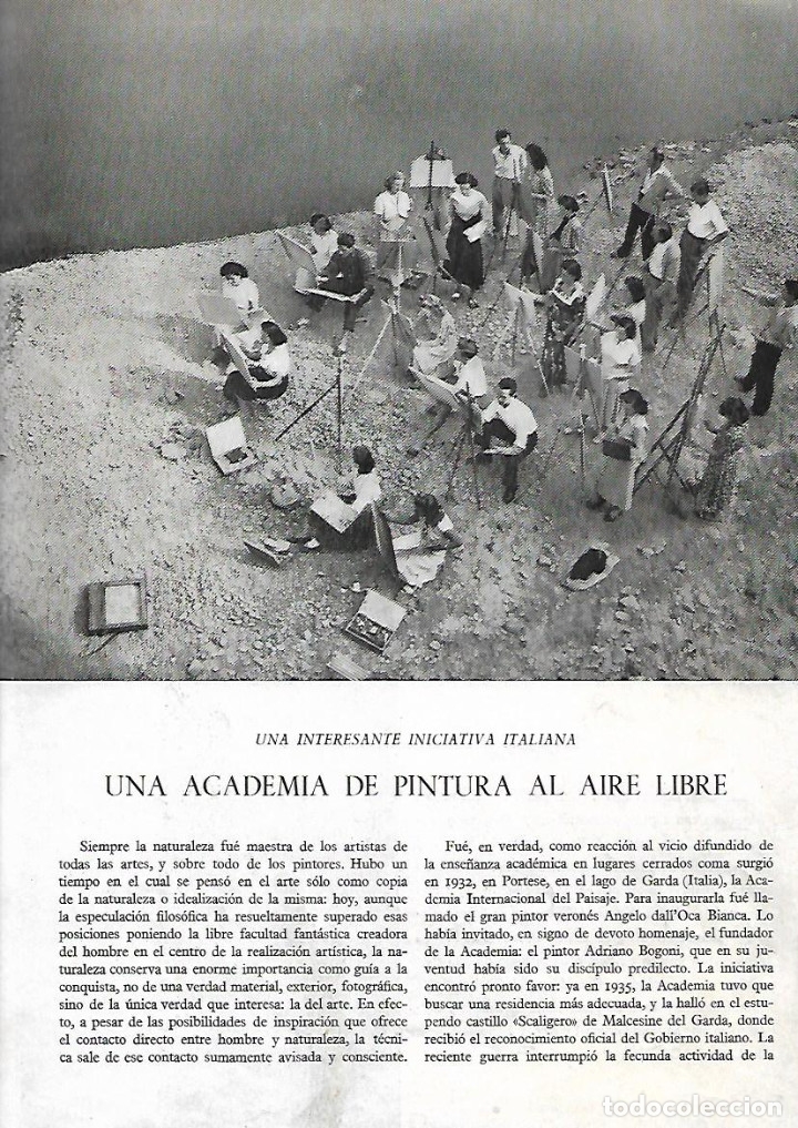 Collezionismo: A&Ntilde;O 1949 RECORTE PRENSA ADRIANO BOGONI SAN PELLEGRINO TERME ACADEMIA DE PINTURA AL AIRE LIBRE