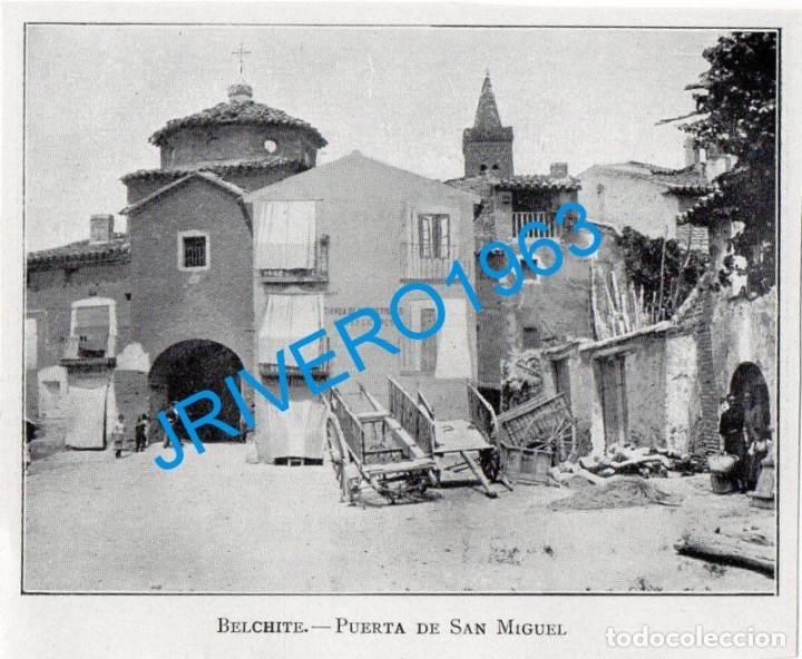 Coleccionismo: BELCHITE, ZARAGOZA, 1918, PUERTA DE SAN MIGUEL, RETAL DE REVISTA