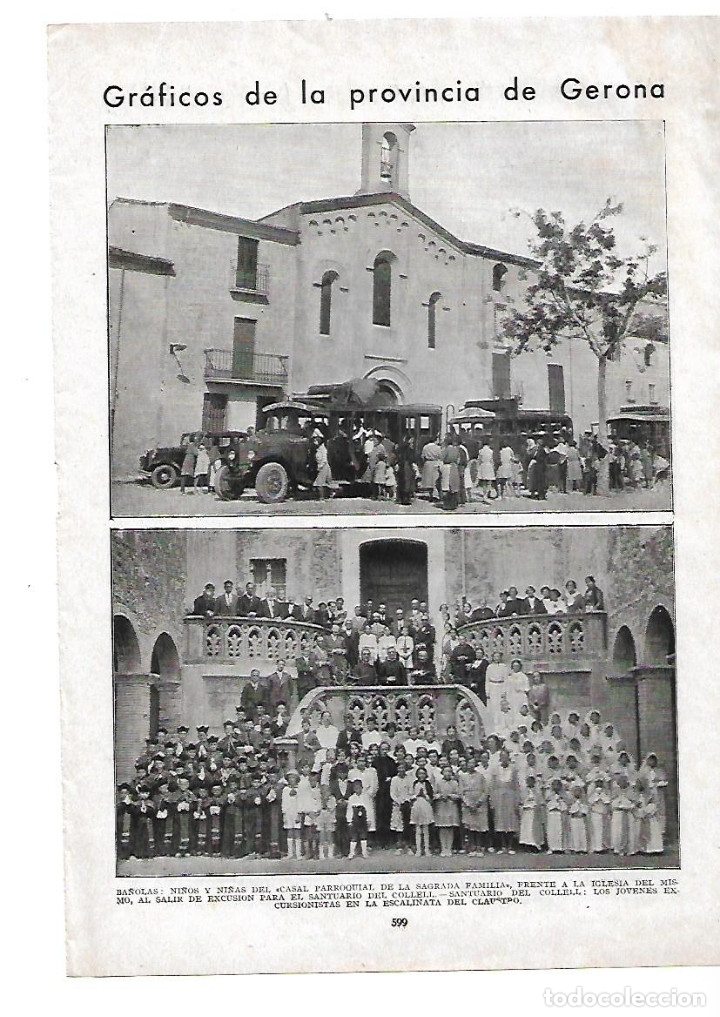 Coleccionismo: A&Ntilde;O 1932 RECORTE PRENSA SANTUARIO DEL COLLELL EXCURSION CASAL PARROQUIAL DE BANYOLES