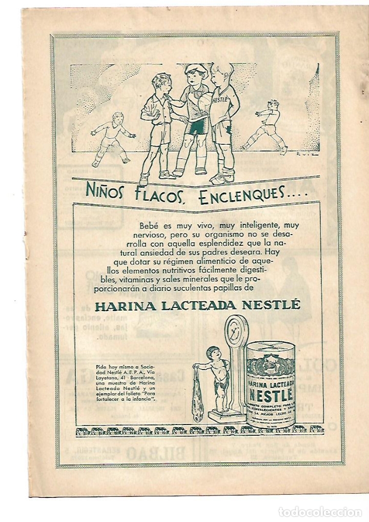 Coleccionismo: A&Ntilde;O 1932 RECORTE PRENSA PUBLICIDAD HARINA LACTEADA NESTLE ALIMENTACION INFANTIL