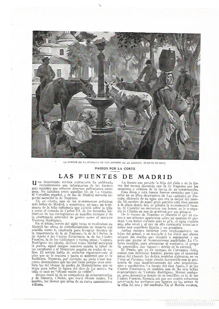 Collezionismo: A&Ntilde;O 1914 LAS FUENTES DE MADRID  ALCACHOFA FUENTECILLA  DELFINES APOLO CIBELES NEPTUNO PUERTA DEL SOL