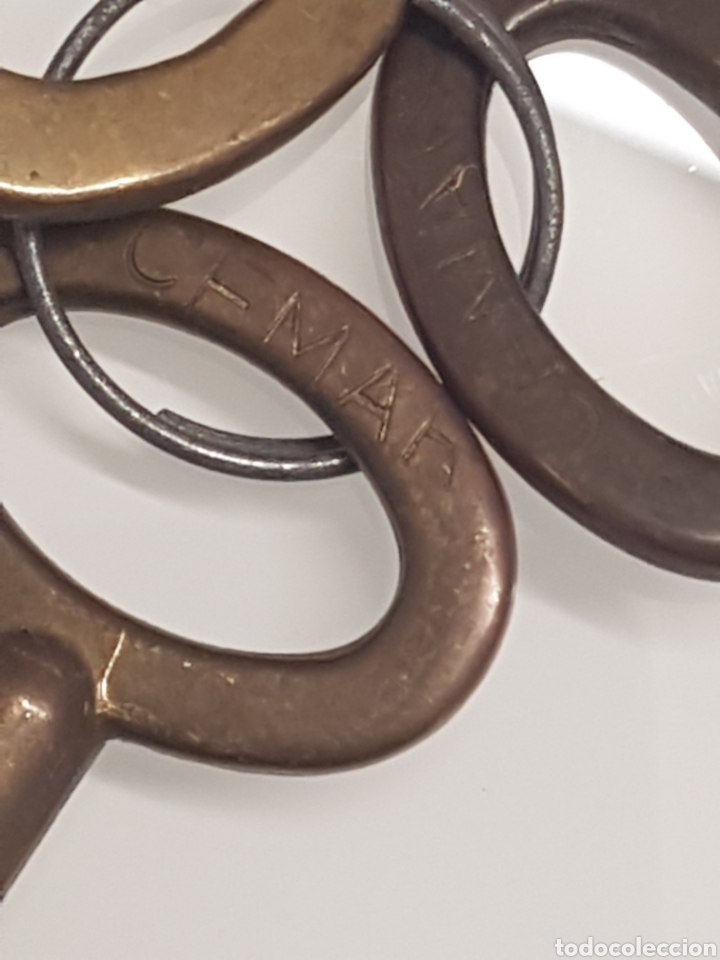 Coleccionismo: Lote de 3 llaves de bronce de ascensor marcadas - Foto 5