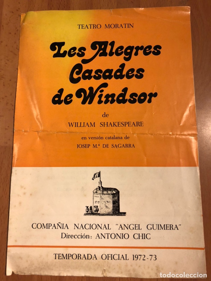 Coleccionismo: Programa teatro Moratin las alegres casadas de windsor.william shakespeare.enrique guitart 1