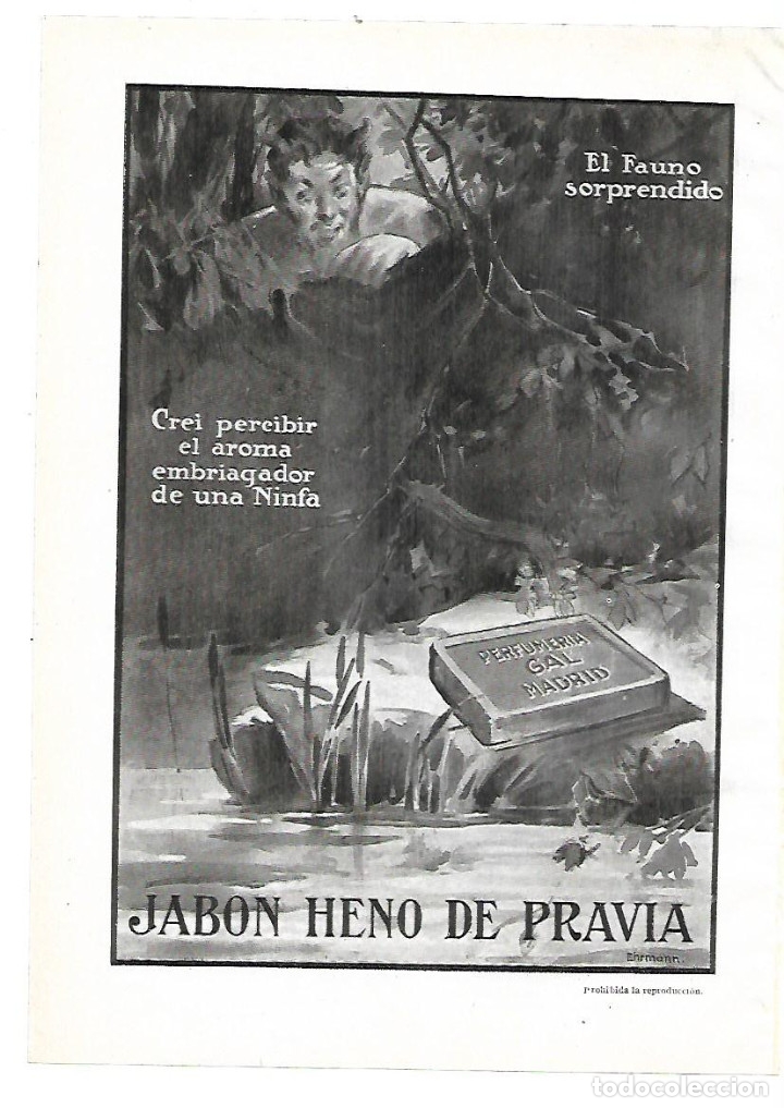 Collezionismo: A&Ntilde;O 1914 RECORTE PRENSA PUBLICIDAD PASTILLA JABON HENO DE PRAVIA PERFUMERIA GAL MADRID