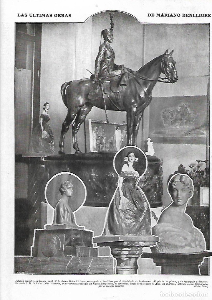 Colecionismo: A&Ntilde;O 1922 RECORTE PRENSA ESCULTURA ULTIMAS OBRAS DE MARIANO BENLLIURE