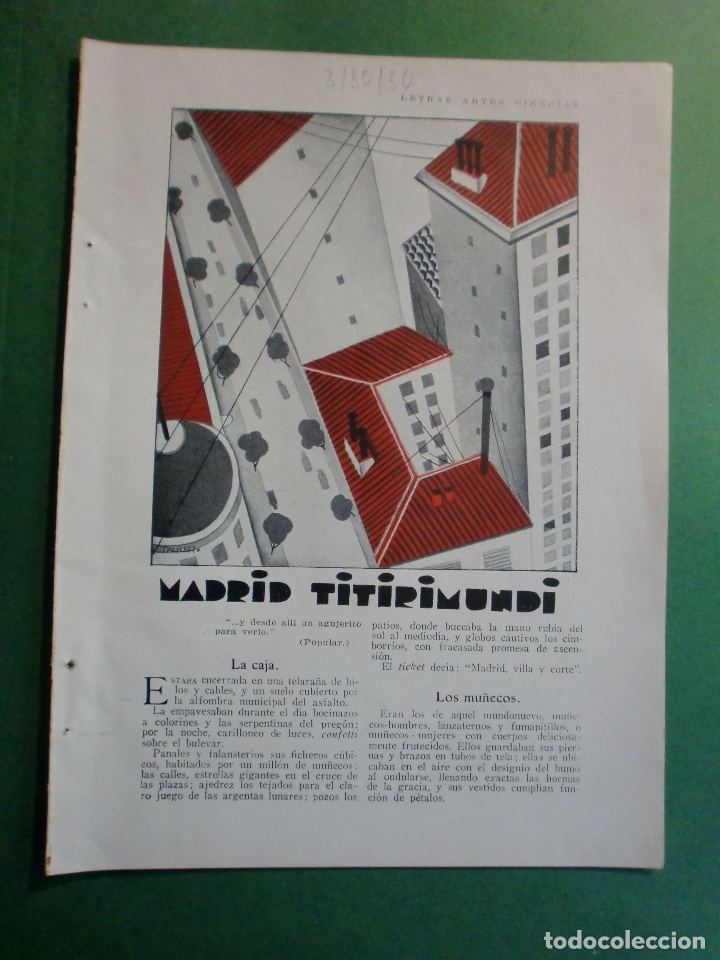 Coleccionismo: MADRID TITIRIMUNDI POR ANTONIO MARTIN MAYOR ILUSTRACIONES DE TAULER 03/10/1930