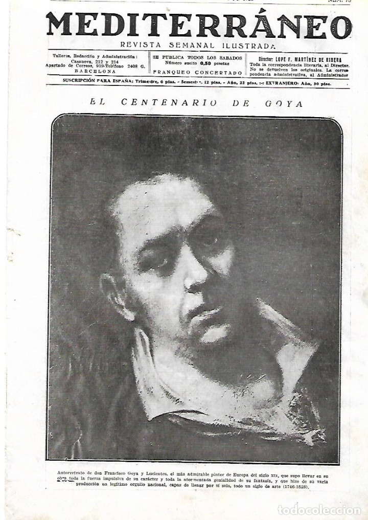 Collezionismo: A&Ntilde;O 1928 RECORTE PRENSA PINTURA CENTENARIO DE GOYA AUTORETRATO