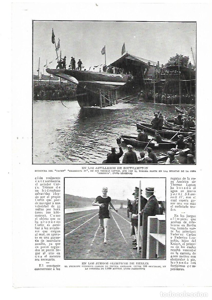 Coleccionismo: A&Ntilde;O 1914 ATLETISMO DEPORTES JUEGOS OLIMPICOS BERLIN PRINCIPE FEDERICO CARLOS PRUSIA GANADOR 4000 M