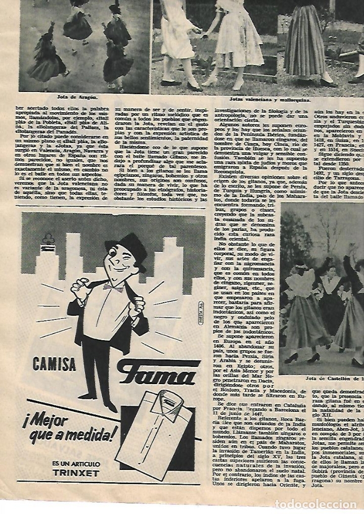 Colecionismo: A&Ntilde;O 1958 RECORTE PRENSA PUBLICIDAD CAMISA FAMA TRINXET MODA HOMBRE