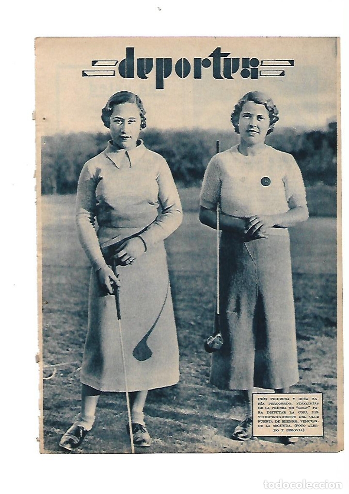 Collecting paper: A&Ntilde;O 1934 RECORTE PRENSA DEPORTES INES FIGUEROA ROSA MARIA PEROGORDO GOLF FEMENINO MADRID