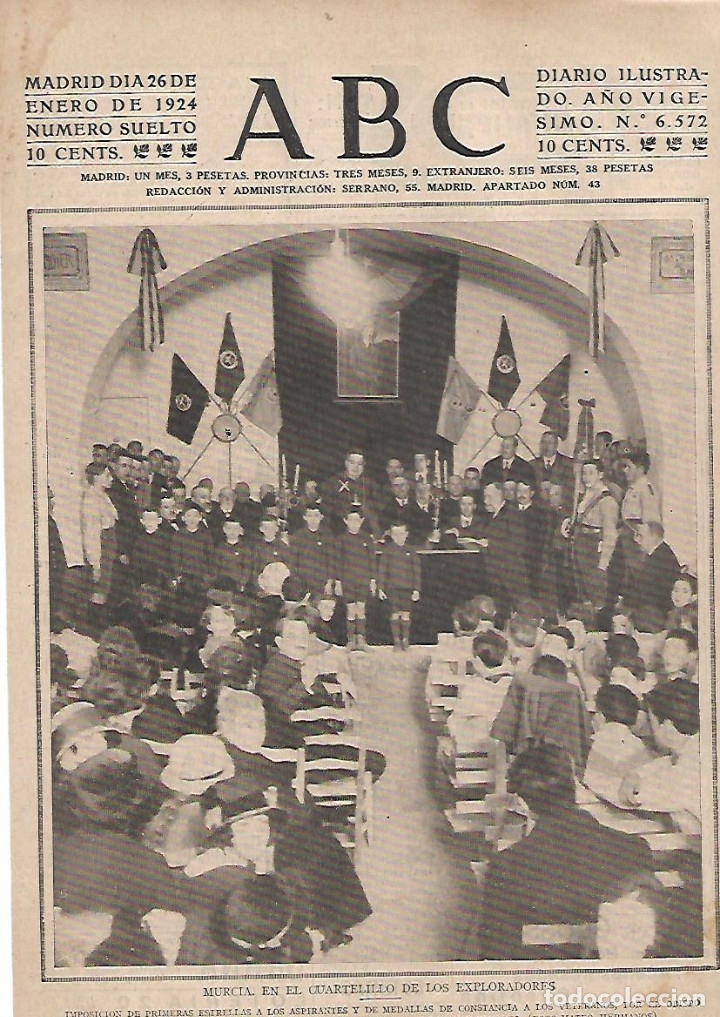 Sammelleidenschaft Papier: A&Ntilde;O 1924 RECORTE PRENSA MURCIA CUARTELILLO EXPLORADORES MEDALLAS VETERANOS ESTRELLAS ASPIRANTES